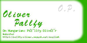 oliver pallfy business card